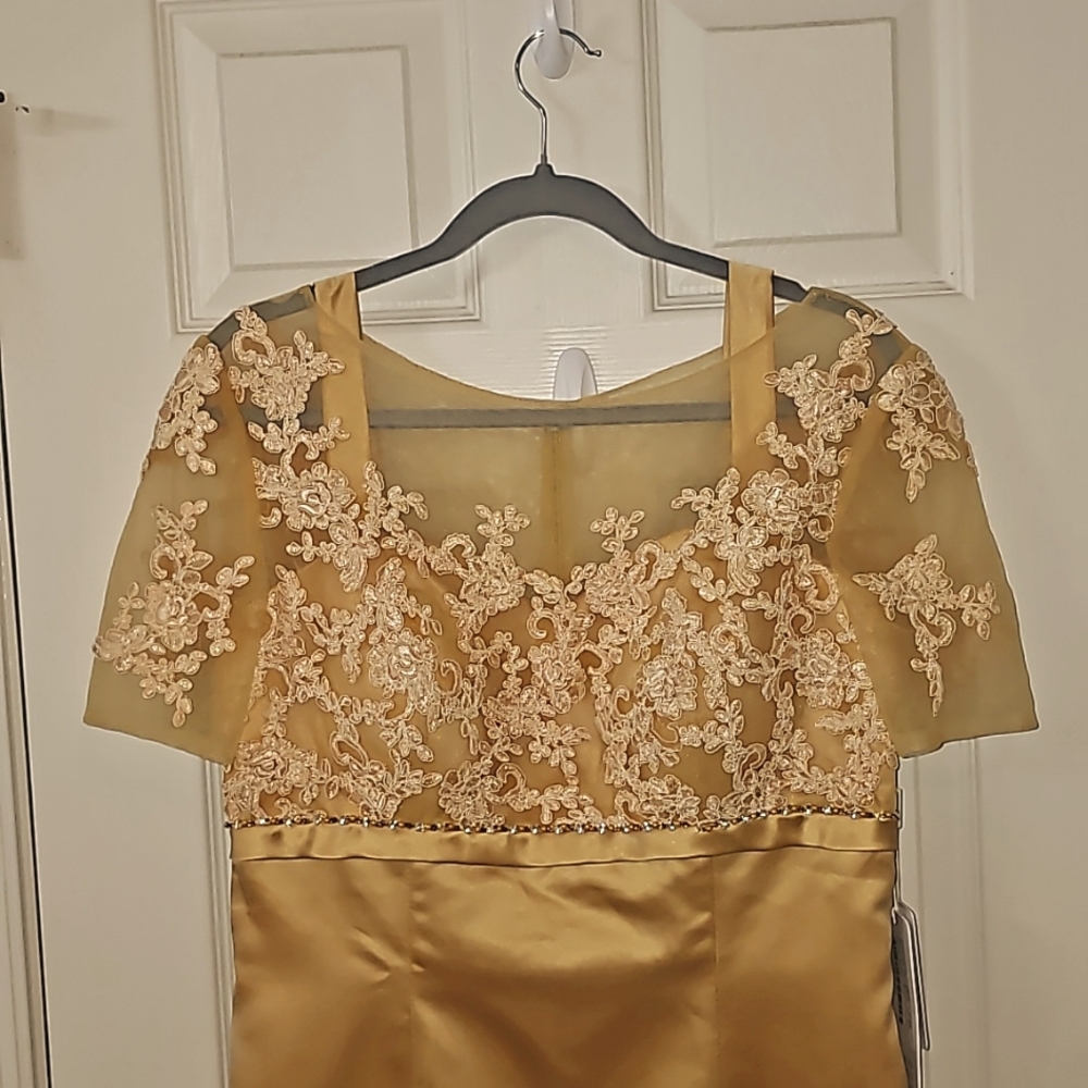 JJs House satin skirt delicate lace-embroidered dress Mother of the bride - Picture 13 of 16